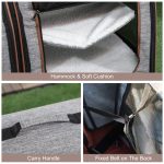 Portable Soft-sided Pet Cat Carrier With Divider, Two Compartments, Padded And Storage Bag, Grey - Image 2