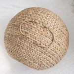 Water Hyacinth Woven Wicker Round Cat Bed Cave With Handles - Image 4