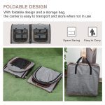 Portable Soft-sided Pet Cat Carrier With Divider, Two Compartments, Padded And Storage Bag, Grey - Image 8