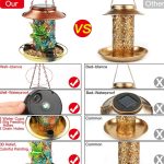 Solar Bird Feeder For Outdoors Hanging, Metal Wild Bird Feeder For Cardinals - Image 5