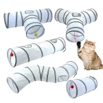 White Cat Tunnel Funny Kitten Toys Foldable Toys For Cat Pet Training Interactive