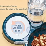 Pet Bowls With Water Feeder, 3 In 1 Ear Design Tilted Cat Water And Food Bowl - Image 5