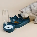 Pet Bowls With Water Feeder, 3 In 1 Ear Design Tilted Cat Water And Food Bowl - Image 2