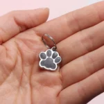 Cat Dog Paw Print Dog Cat Tags Personalized Exquisite Pet Glitter Pendant Anti-Lost with Hook Pet Collar Tag Pendant Cats - Image 4