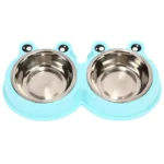 Manufacturer spot new stainless steel pet double bowl, plastic pet bowl cartoon dog bowl cat bowl, feeder wholesale - Image 5