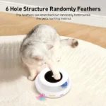 2 in 1 Smart Cat Toys Automatic Feather Fun Ball Toy, 5 Modes Electronic Interactive - Image 2