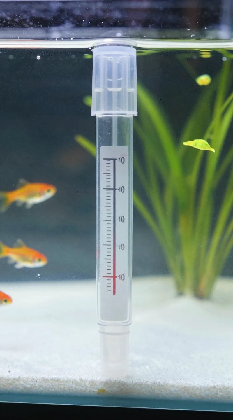 liquid test kit reading high ammonia beside small fish tank