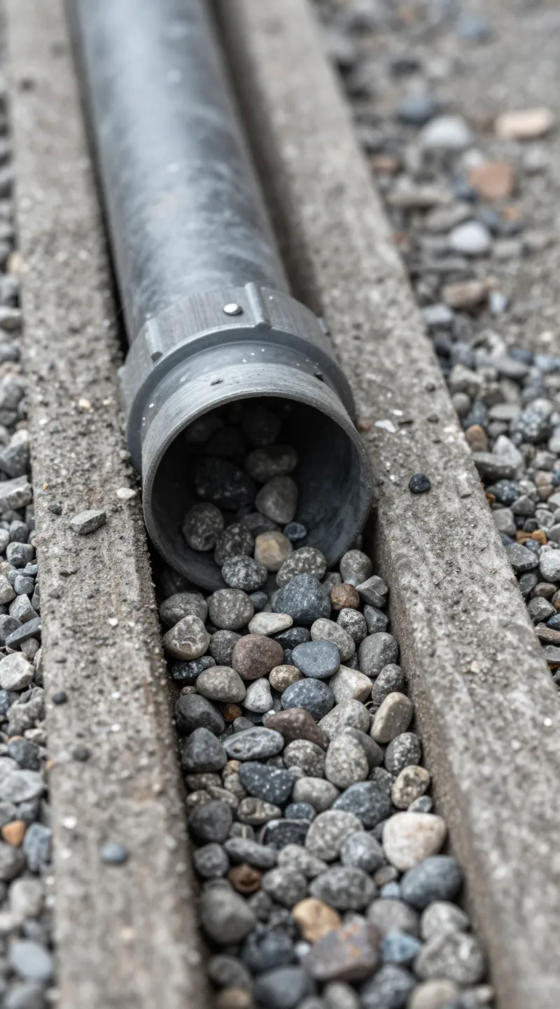 close-up gravel guard preventing pebbles in siphon tube
